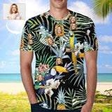 Custom Face Flower Parrot Men's T-shirt