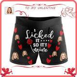 Custom Face I Licked Red Love Lollipop Men's All-Over Print Boxer Briefs
