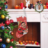 Custom Face Cute Elk Christmas Stocking