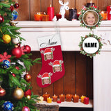 Custom Face&Name Cute Red Christmas Stocking