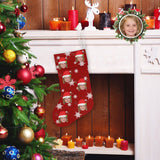 Custom Face Snow Red Christmas Stocking