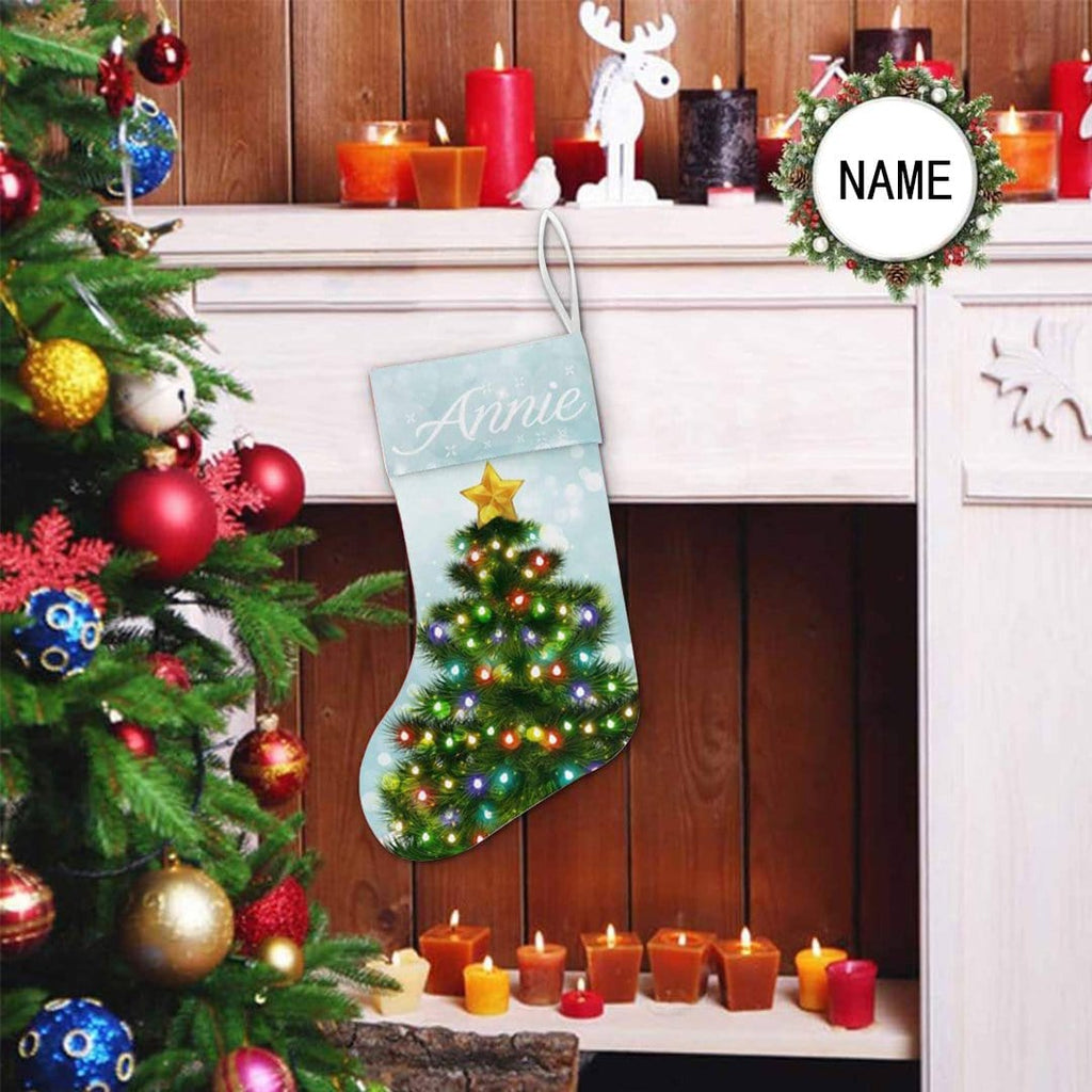 Custom Name Christmas Colorful Lights Christmas Stocking