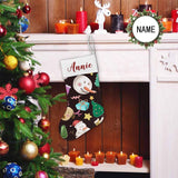 Custom Name Christmas Tree Snowman Gift Christmas Stocking