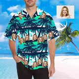Custom Face Coconut Tree Men's All Over Print Hawaiian Shirt