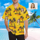 Custom Face Sailboat Sunset Men's All Over Print Hawaiian Shirt