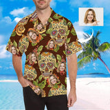 Custom Face Skull Series Men's All Over Print Hawaiian Shirt