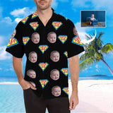 Custom Face Super Dad Baby Men's All Over Print Hawaiian Shirt
