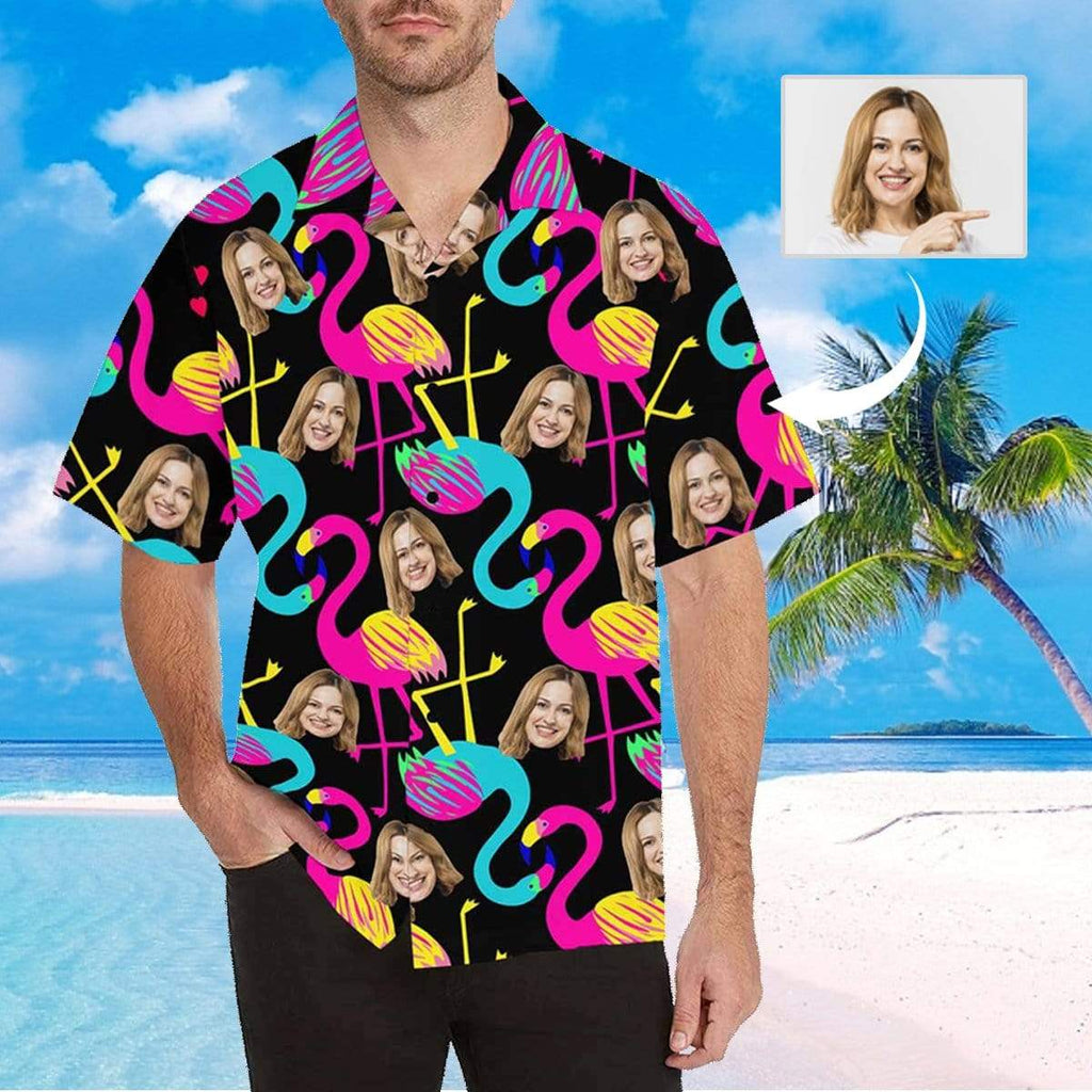 Custom Face Zebra Series Men's All Over Print Hawaiian Shirt