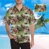 Custom Photo Loving Family Green Plants Men's All Over Print Hawaiian Shirt