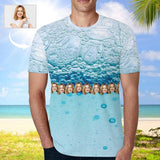 Custom Face Blue Bubble Men's T-shirt
