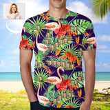 Custom Face Flamingo Leaves Men's T-shirt