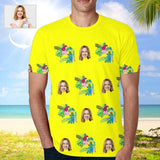 Custom Face Flower Birds Men's T-shirt