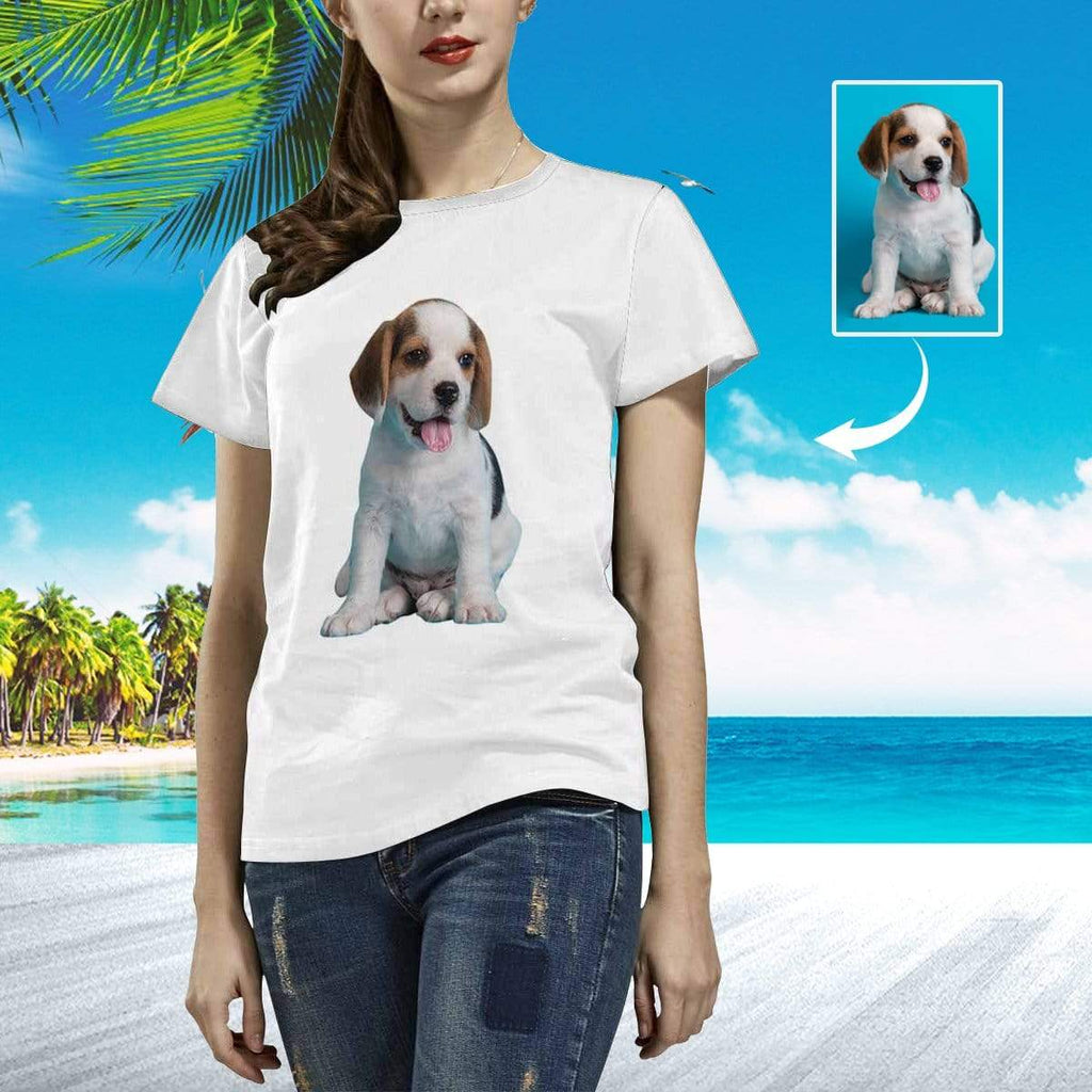 Custom Face Full Body Puppy Women's All Over Print T-shirt