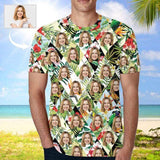 Custom Face Grid Leaves Men's T-shirt