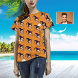 Custom Face Halloween Hat Women's All Over Print T-shirt