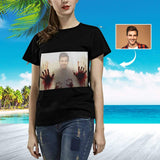 Custom Face Horror Glass Women's All Over Print T-shirt