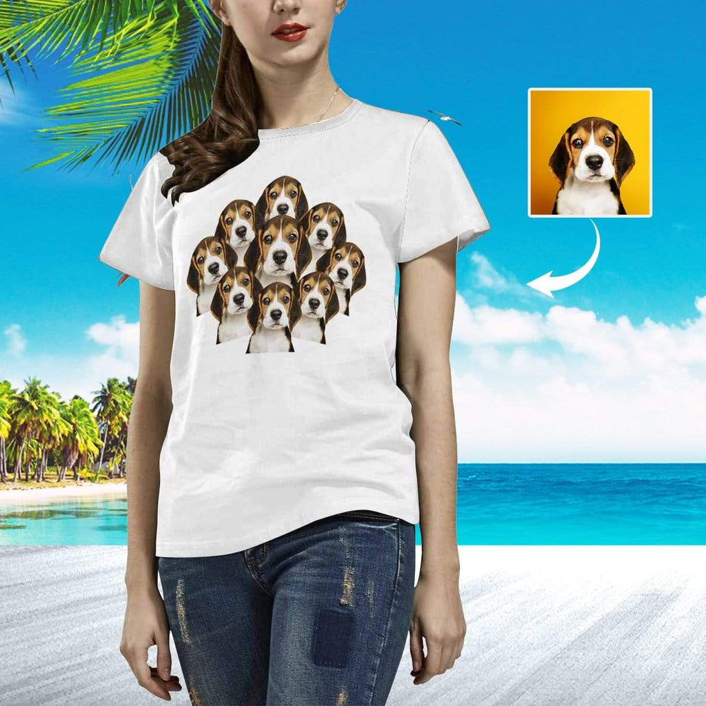 Custom Face Puppies Women's All Over Print T-shirt