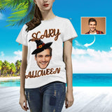 Custom Face Scary Halloween Hat Women's All Over Print T-shirt
