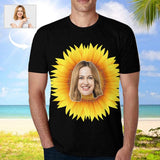 Custom Face Sunflower Men's T-shirt