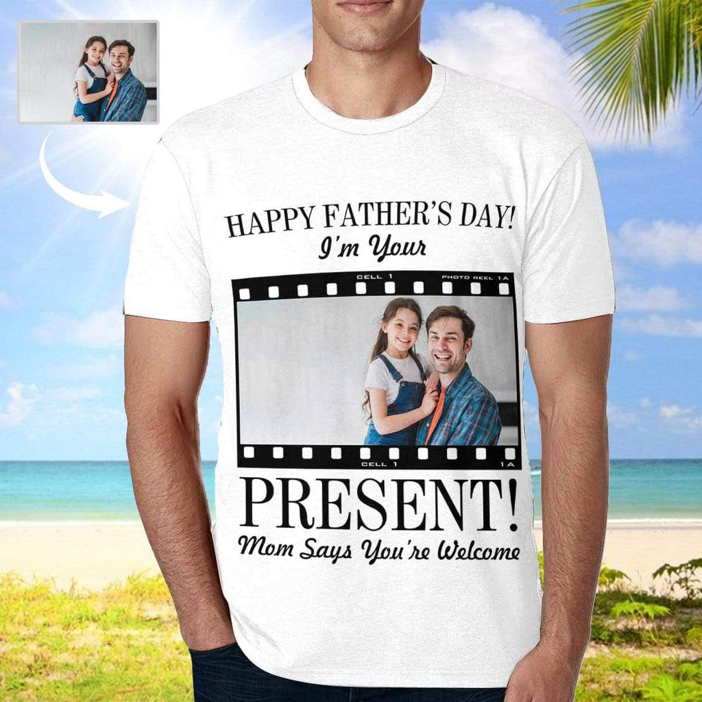 MybestBoxer Apparel & Accessories > Clothing > Shirts & Tops > T-shirt Custom Photo Father's Day Men's T-shirt