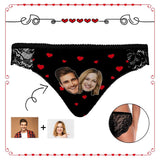 Custom Couple's Face Heart Women's Lace Panty