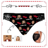 Custom Couple's Face Love You Women's Lace Panty