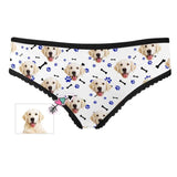 Custom Dog Paw and Bone Women's High-cut Briefs