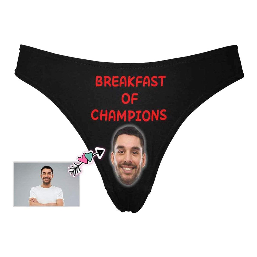 Mybestboxer Apparel & Accessories > Clothing > Underwear & Socks > Underwear Custom Face Breakfast Of Champions Women's Classic Thong