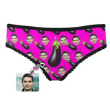 Custom Face Eggplant Women's All Over Print High-cut Briefs