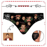 Custom Face Flamingo Grass Women's Lace Panty