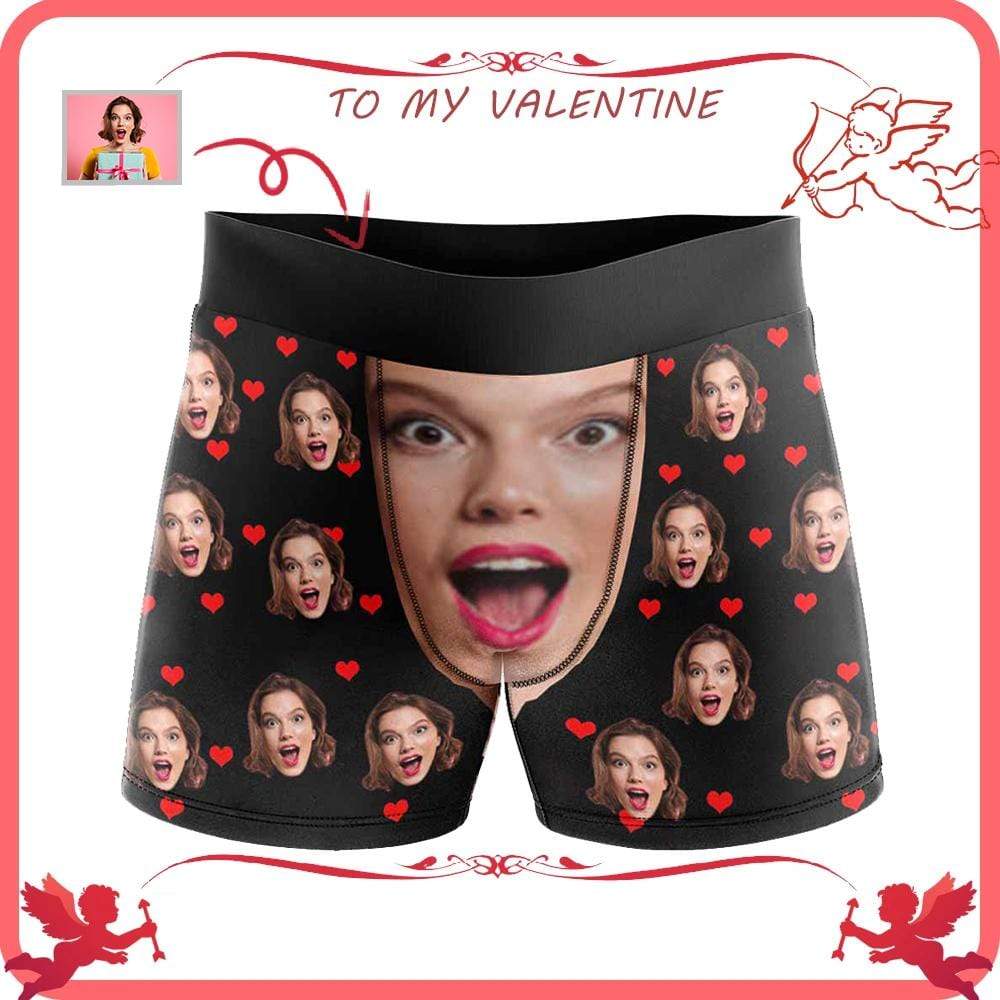 MybestBoxer Apparel & Accessories > Clothing > Underwear & Socks > Underwear Custom Face Love You Heart Men's All-Over Print Boxer Briefs
