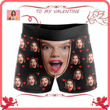 Custom Face Love You Heart Men's All-Over Print Boxer Briefs