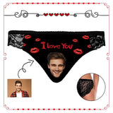 Custom Face Love You Kiss Women's Lace Panty