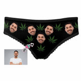 Custom Face Marijuana Leaf Women's All Over Print High-cut Briefs