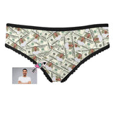 Custom Face Money Women's All Over Print High-cut Briefs