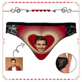 Custom Face Red Sweetheart Women's Lace Panty