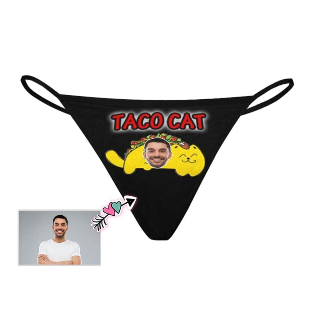 Custom Face Taco Cat Women's G-String Panties