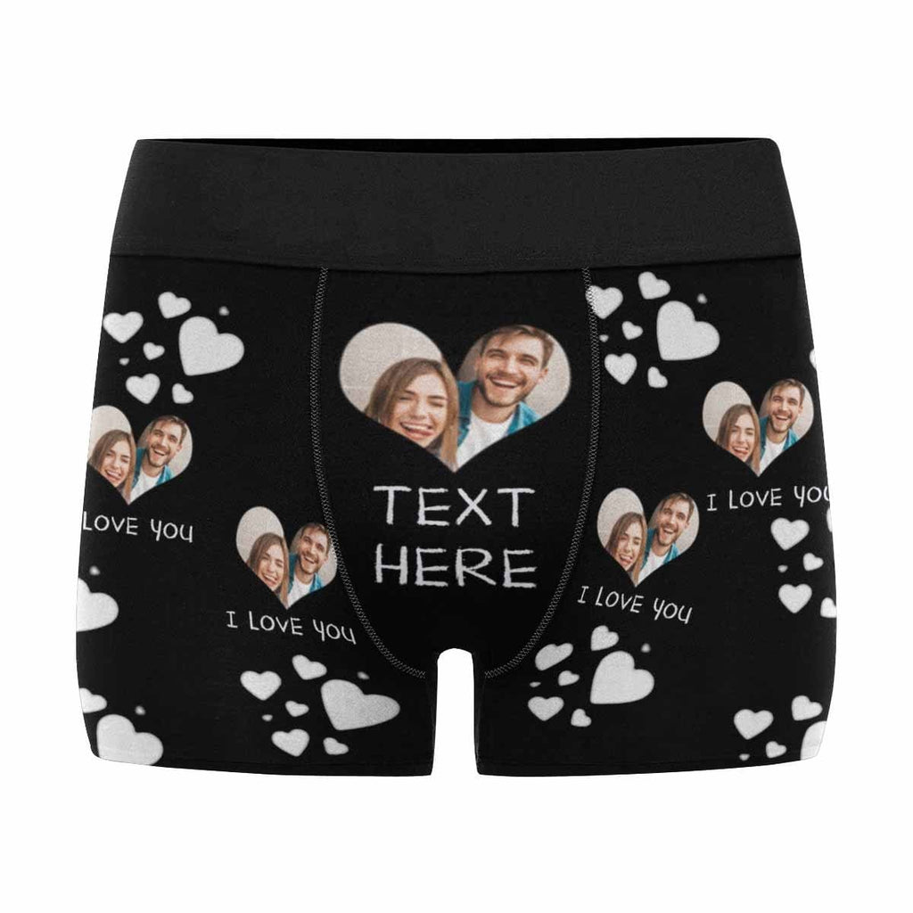 Mybestboxer Apparel & Accessories > Clothing > Underwear & Socks > Underwear Custom Face & Text  I Love You Heart Men's Boxer Briefs