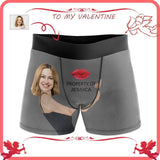 Custom Face&Name Red Lip Property Of Men's All-Over Print Boxer Briefs