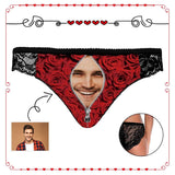 Custom Face Zipper Rose Women's Lace Panty