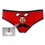 Custom Husband Face Beard Eyes Women's High-cut Briefs