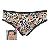 Custom Husband Face Black Plaque Women's All Over Print High-cut Briefs