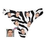 Custom Husband Face Black&White Women's Classic Thong