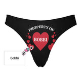 Custom Name Love Heart Women's Classic Thong