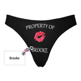 Custom Name Red Kiss Women's Classic Thong