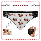 Custom Photo Couple Heart Women's Lace Panty
