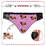 Custom Photo Love Pink Women's Lace Panty