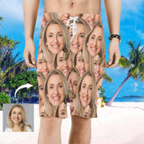 Custom Face Overlap Men's All Over Print Beach Shorts