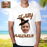 Custom Face Scary Halloween Hat Men's T-shirt