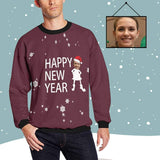 Custom Face Happy New Year Men's All Over Print Crewneck Sweatshirt